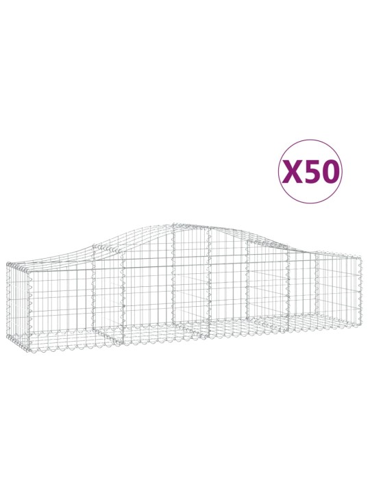 Kaarekujulised gabioonkorvid 50 tk, 200x50x40/60 cm, raud