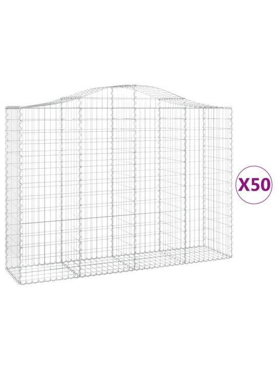 KAAREKUJULISED GABIOONKORVID 50 TK, 200X50X140/160 CM, RAUD