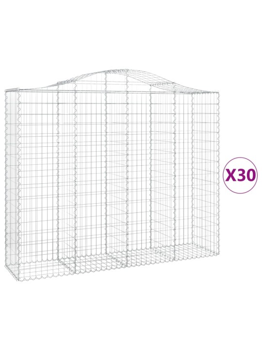 Kaarekujulised gabioonkorvid 30 tk, 200x50x160/180 cm, raud