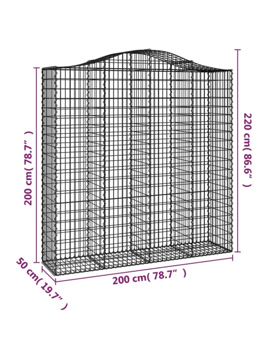 Kaarekujulised gabioonkorvid 2 tk, 200x50x200/220 cm, raud