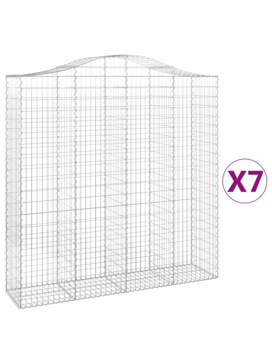 Kaarekujulised gabioonkorvid 7 tk, 200x50x200/220 cm, raud