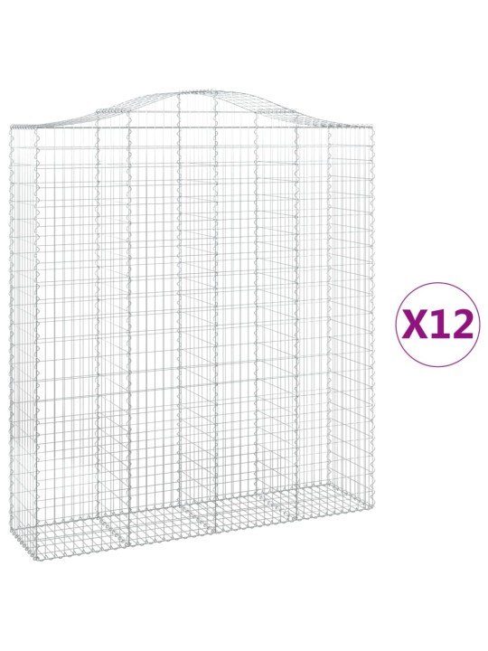KAAREKUJULISED GABIOONKORVID 12 TK, 200X50X220/240 CM, RAUD