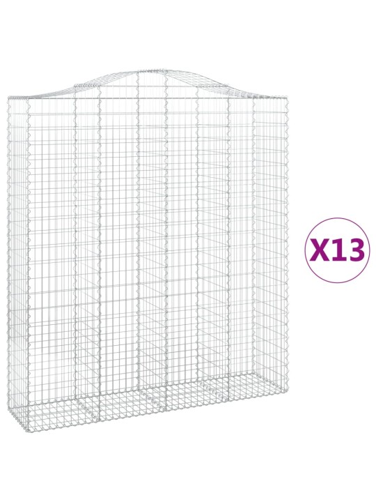 Kaarekujulised gabioonkorvid 13 tk, 200x50x220/240 cm, raud