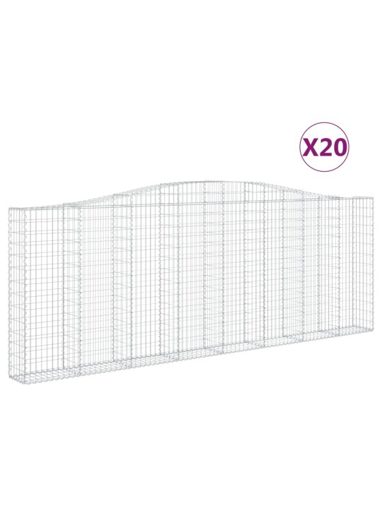 Kaarekujulised gabioonkorvid 20 tk, 400x30x140/160 cm, raud