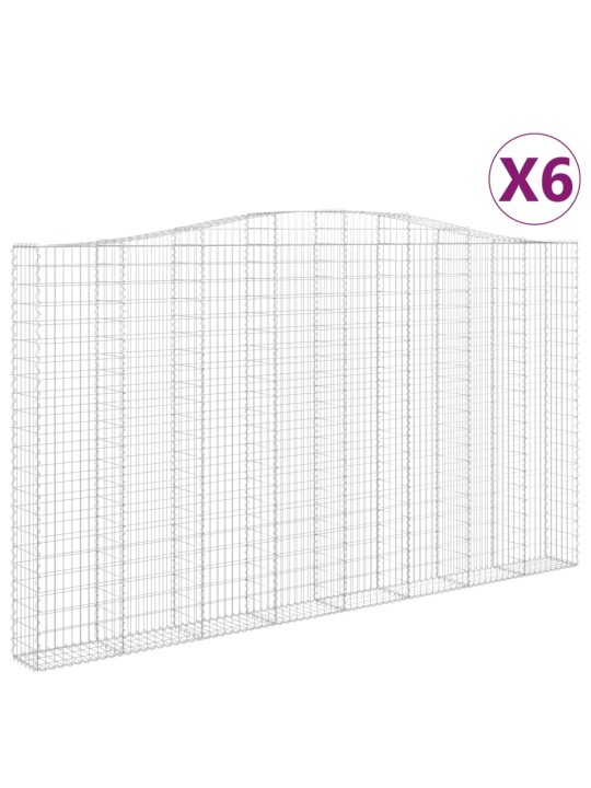 Kaarekujulised gabioonkorvid 6 tk, 400x30x220/240 cm, raud