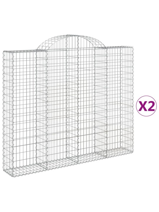 Kaarekujulised gabioonkorvid 2 tk, 200x30x160/180 cm, raud