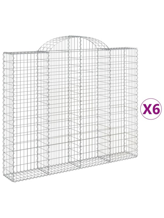 Kaarekujulised gabioonkorvid 6 tk, 200x30x160/180 cm, raud