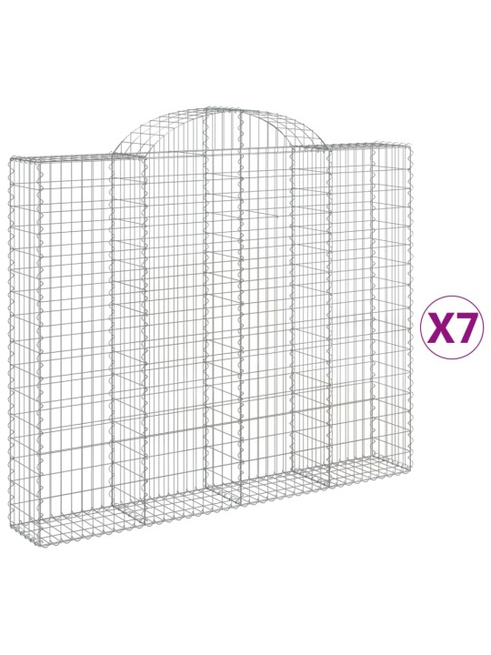 Kaarekujulised gabioonkorvid 7 tk, 200x30x160/180 cm, raud