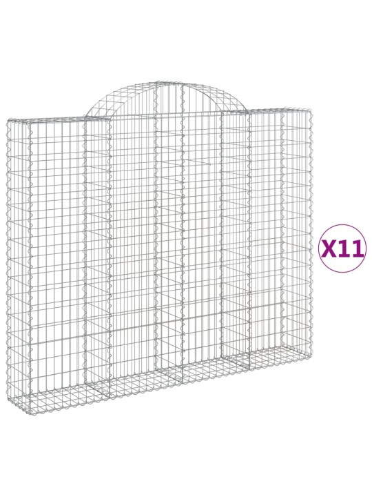 Kaarekujulised gabioonkorvid 11 tk, 200x30x160/180 cm, raud