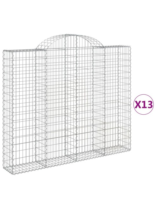 Kaarekujulised gabioonkorvid 13 tk, 200x30x160/180 cm, raud