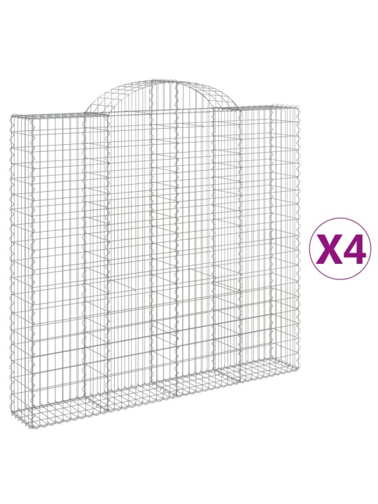 Kaarekujulised gabioonkorvid 4 tk, 200x30x180/200 cm, raud