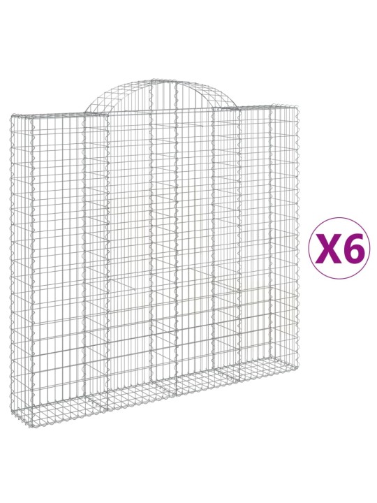 Kaarekujulised gabioonkorvid 6 tk, 200x30x180/200 cm, raud