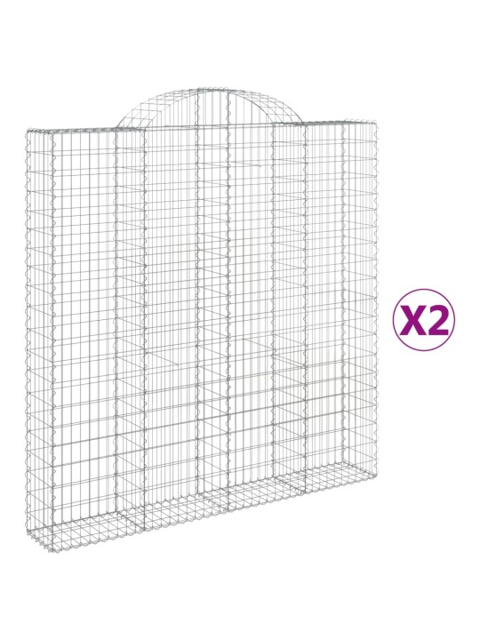 Kaarekujulised gabioonkorvid 2 tk, 200x30x200/220 cm, raud