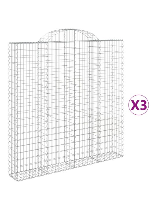 Kaarekujulised gabioonkorvid 3 tk, 200x30x200/220 cm, raud