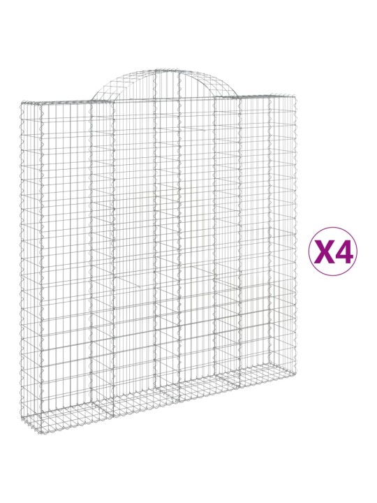 Kaarekujulised gabioonkorvid 4 tk, 200x30x200/220 cm, raud