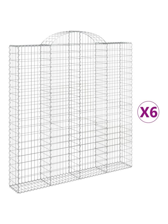 Kaarekujulised gabioonkorvid 6 tk, 200x30x200/220 cm, raud