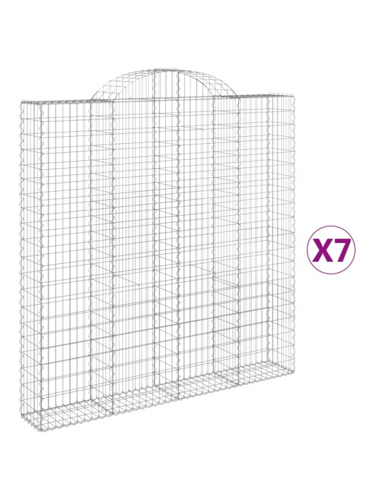 Kaarekujulised gabioonkorvid 7 tk, 200x30x200/220 cm, raud