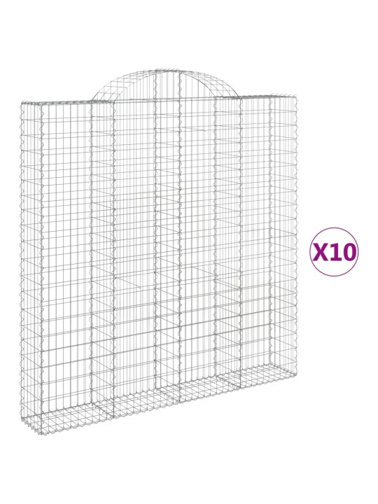 Kaarekujulised gabioonkorvid 10 tk, 200x30x200/220 cm, raud