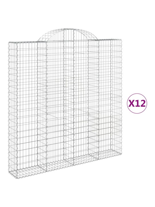 Kaarekujulised gabioonkorvid 12 tk, 200x30x200/220 cm, raud