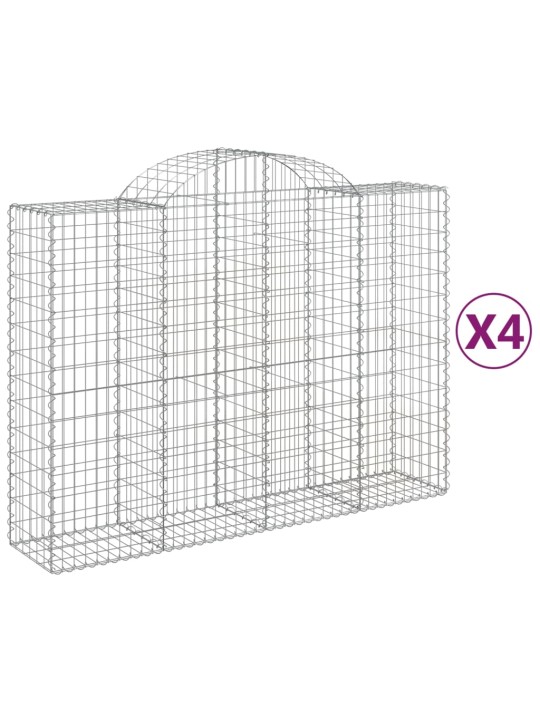 Kaarekujulised gabioonkorvid 4 tk, 200x50x140/160 cm, raud