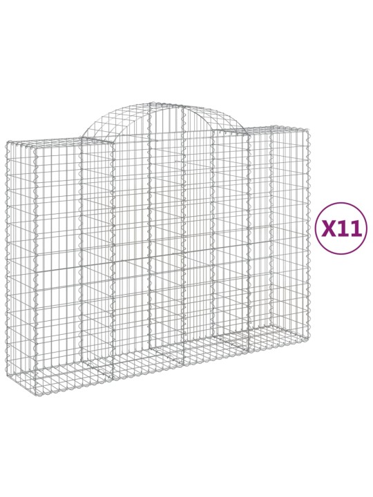 Kaarekujulised gabioonkorvid 11 tk, 200x50x140/160 cm, raud