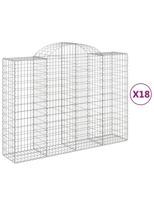 Kaarekujulised gabioonkorvid 18 tk, 200x50x140/160 cm, raud