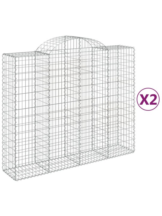 Kaarekujulised gabioonkorvid 2 tk, 200x50x160/180 cm, raud