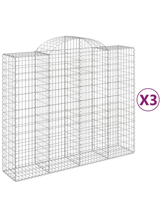 Kaarekujulised gabioonkorvid 3 tk, 200x50x160/180 cm, raud