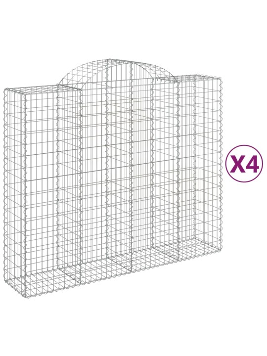 Kaarekujulised gabioonkorvid 4 tk, 200x50x160/180 cm, raud