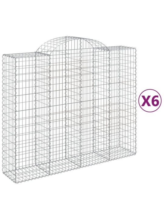 Kaarekujulised gabioonkorvid 6 tk, 200x50x160/180 cm, raud