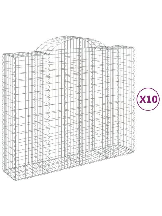 Kaarekujulised gabioonkorvid 10 tk, 200x50x160/180 cm, raud