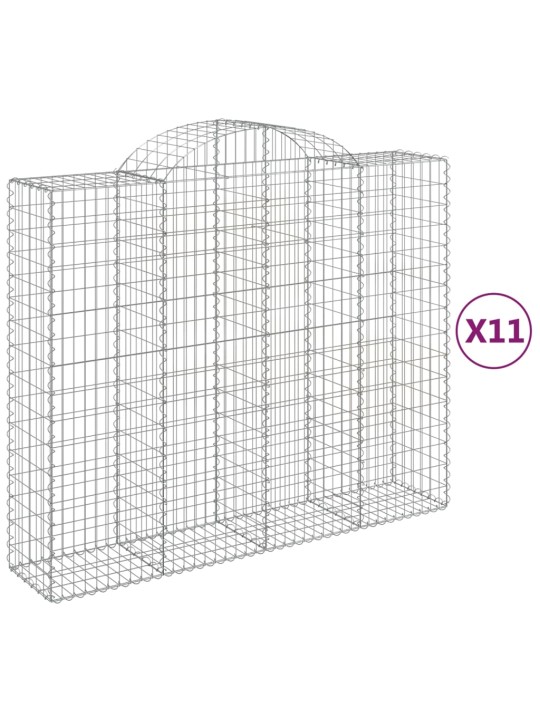 Kaarekujulised gabioonkorvid 11 tk, 200x50x160/180 cm, raud