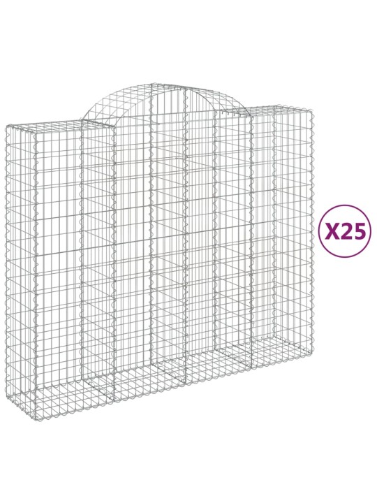 Kaarekujulised gabioonkorvid 25 tk, 200x50x160/180 cm, raud