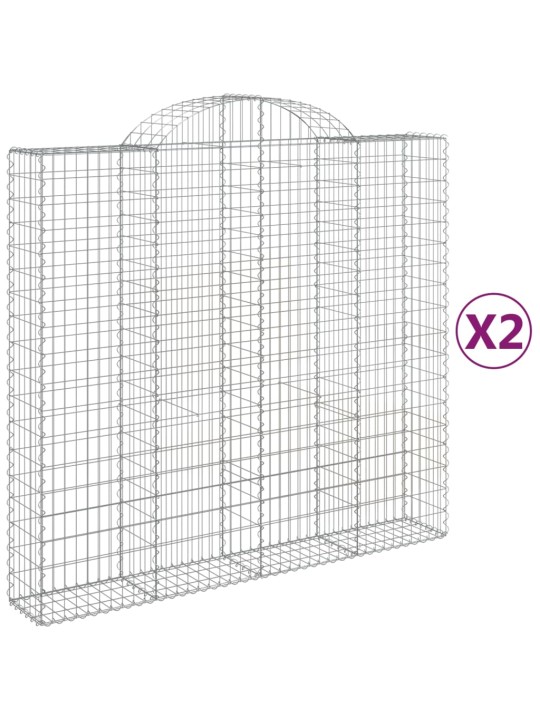 Kaarekujulised gabioonkorvid 2 tk, 200x50x180/200 cm, raud