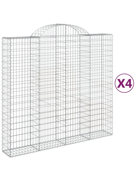 Kaarekujulised gabioonkorvid 4 tk, 200x50x180/200 cm, raud