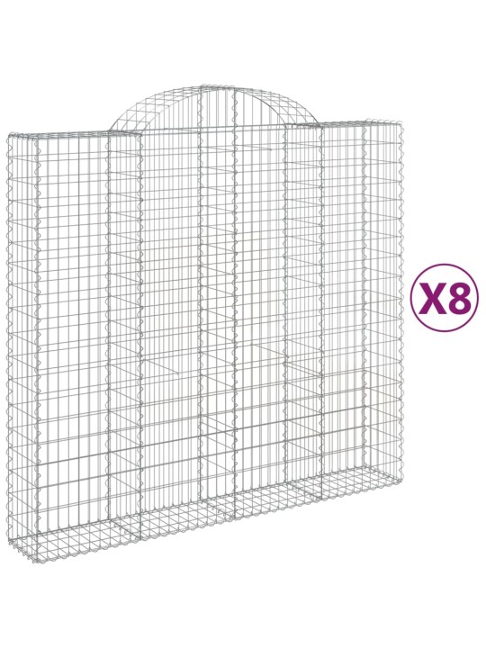 Kaarekujulised gabioonkorvid 8 tk, 200x50x180/200 cm, raud