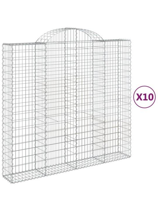 Kaarekujulised gabioonkorvid 10 tk, 200x50x180/200 cm, raud