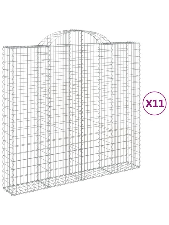 Kaarekujulised gabioonkorvid 11 tk, 200x50x180/200 cm, raud