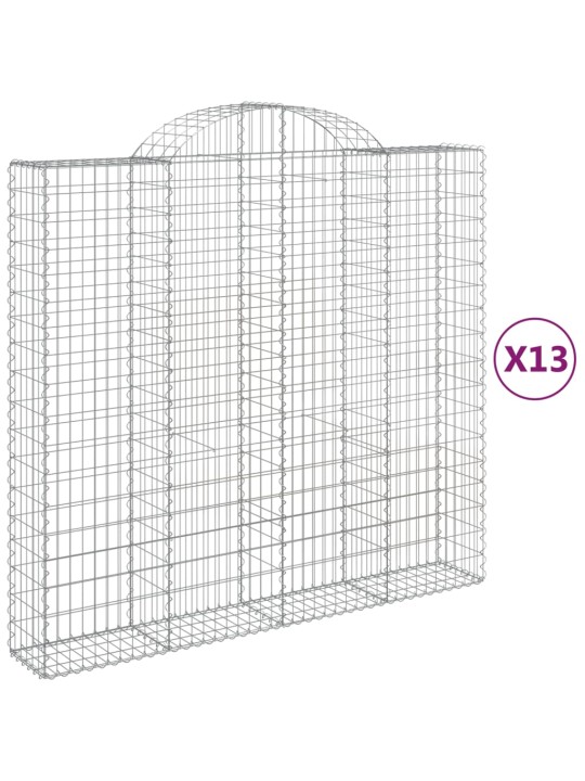 Kaarekujulised gabioonkorvid 13 tk, 200x50x180/200 cm, raud