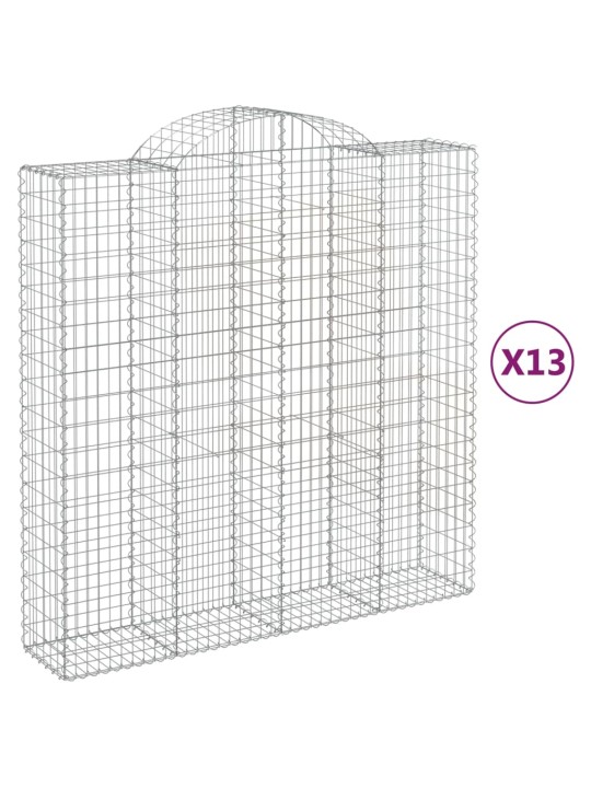 Kaarekujulised gabioonkorvid 13 tk, 200x50x200/220 cm, raud