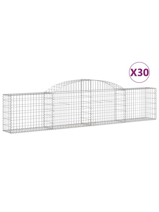 KAAREKUJULISED GABIOONKORVID 30 TK, 300 X 30 X 60/80 CM, RAUD