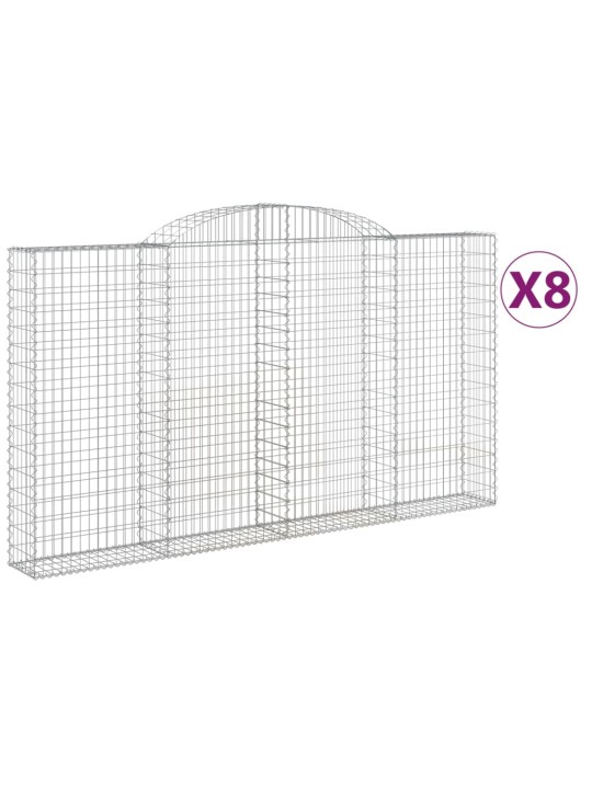 Kaarekujulised gabioonkorvid 8 tk, 300x30x160/180 cm, raud