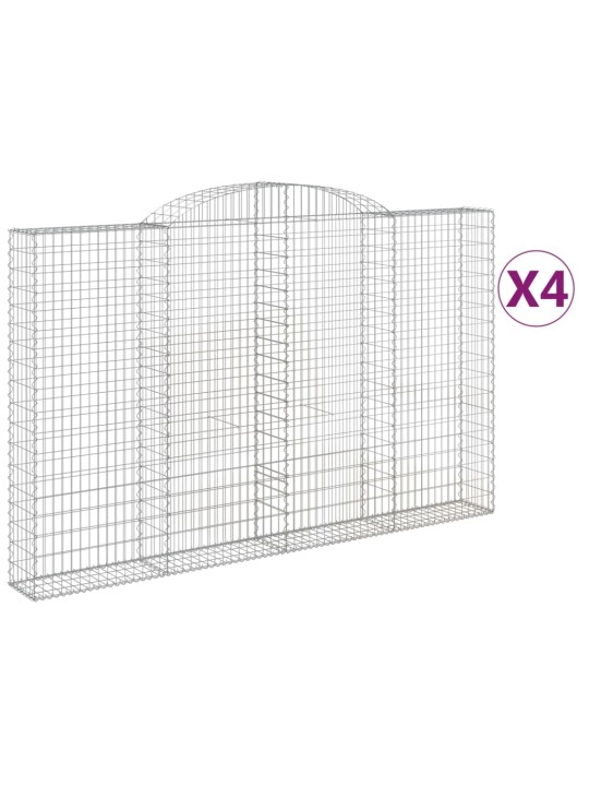 KAAREKUJULISED GABIOONKORVID 4 TK, 300X30X180/200 CM, RAUD