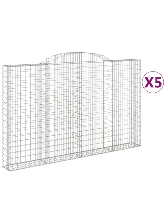 KAAREKUJULISED GABIOONKORVID 5 TK, 300X30X180/200 CM, RAUD