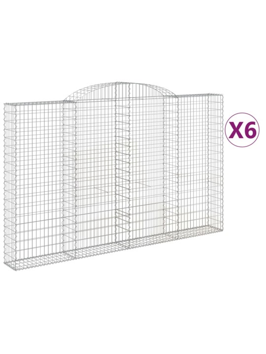 KAAREKUJULISED GABIOONKORVID 6 TK, 300X30X180/200 CM, RAUD