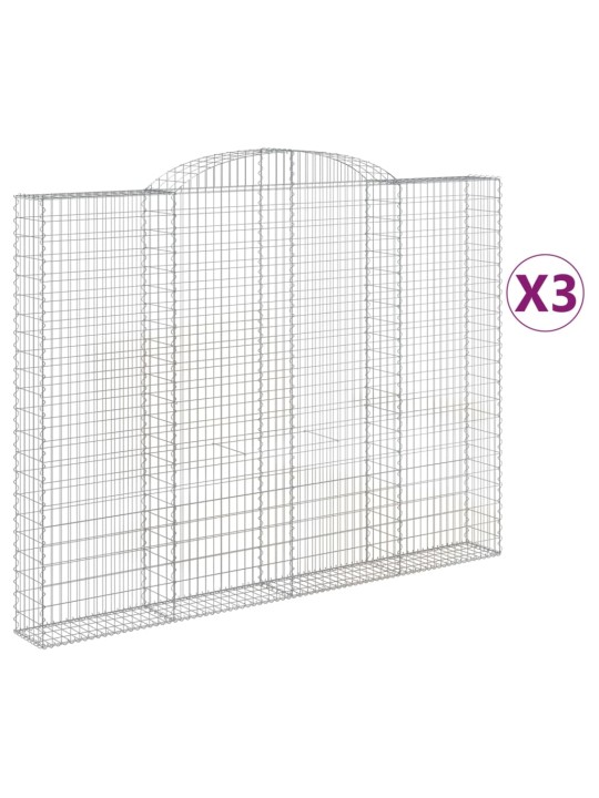 KAAREKUJULISED GABIOONKORVID 3 TK, 300X30X220/240 CM, RAUD