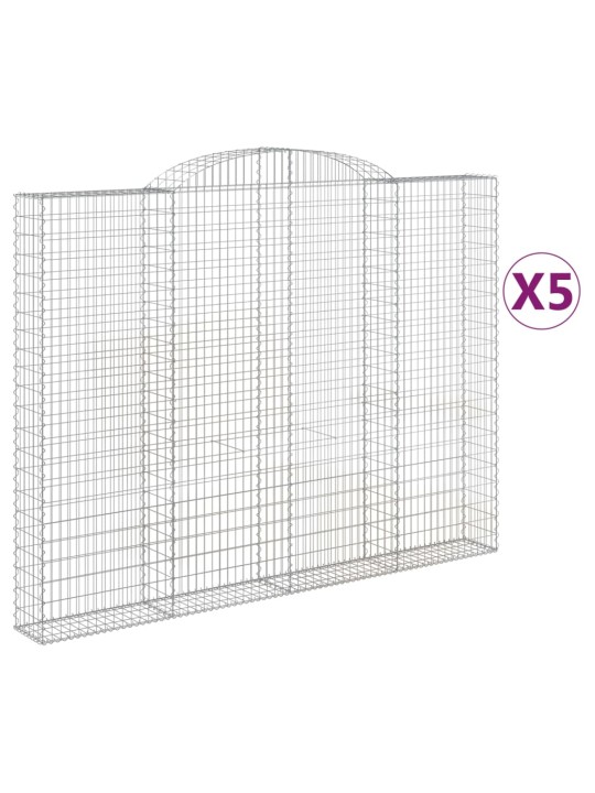 Kaarekujulised gabioonkorvid 5 tk, 300x30x220/240 cm, raud