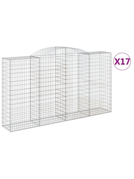 KAAREKUJULISED GABIOONKORVID 17 TK, 300X50X160/180 CM, RAUD