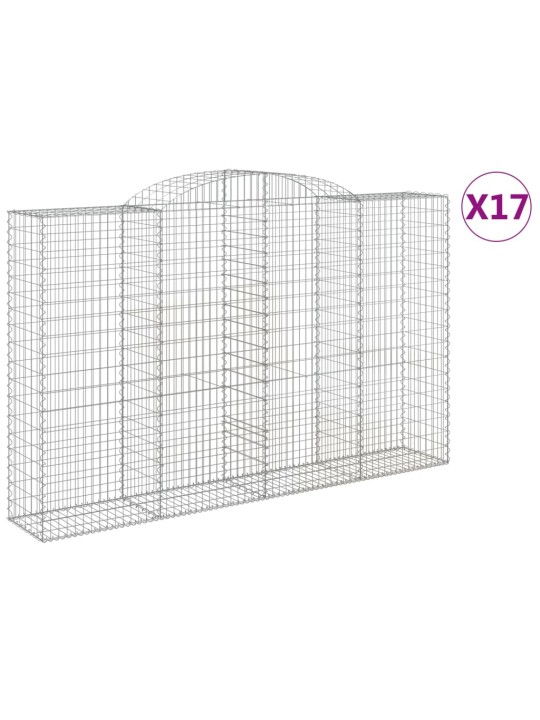KAAREKUJULISED GABIOONKORVID 17 TK, 300X50X180/200 CM, RAUD