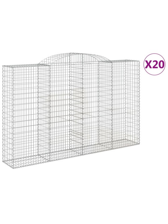 Kaarekujulised gabioonkorvid 20 tk, 300x50x180/200 cm, raud